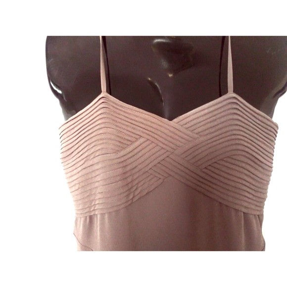 Naked Zebra Mini Dress Sz Small Chiffon Fit Flare Taupe Brown Cross Pattern - Picture 4 of 5